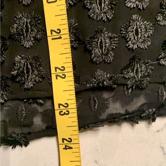 Madewell Floral Fringe Sheer Black Peasant Blouse Top NWT — M - Picture 7 of 8